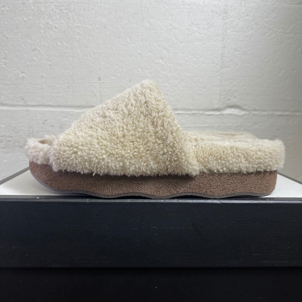 Chloe Woody Natural & Ochre Shearling Slide - Picture 6 of 11